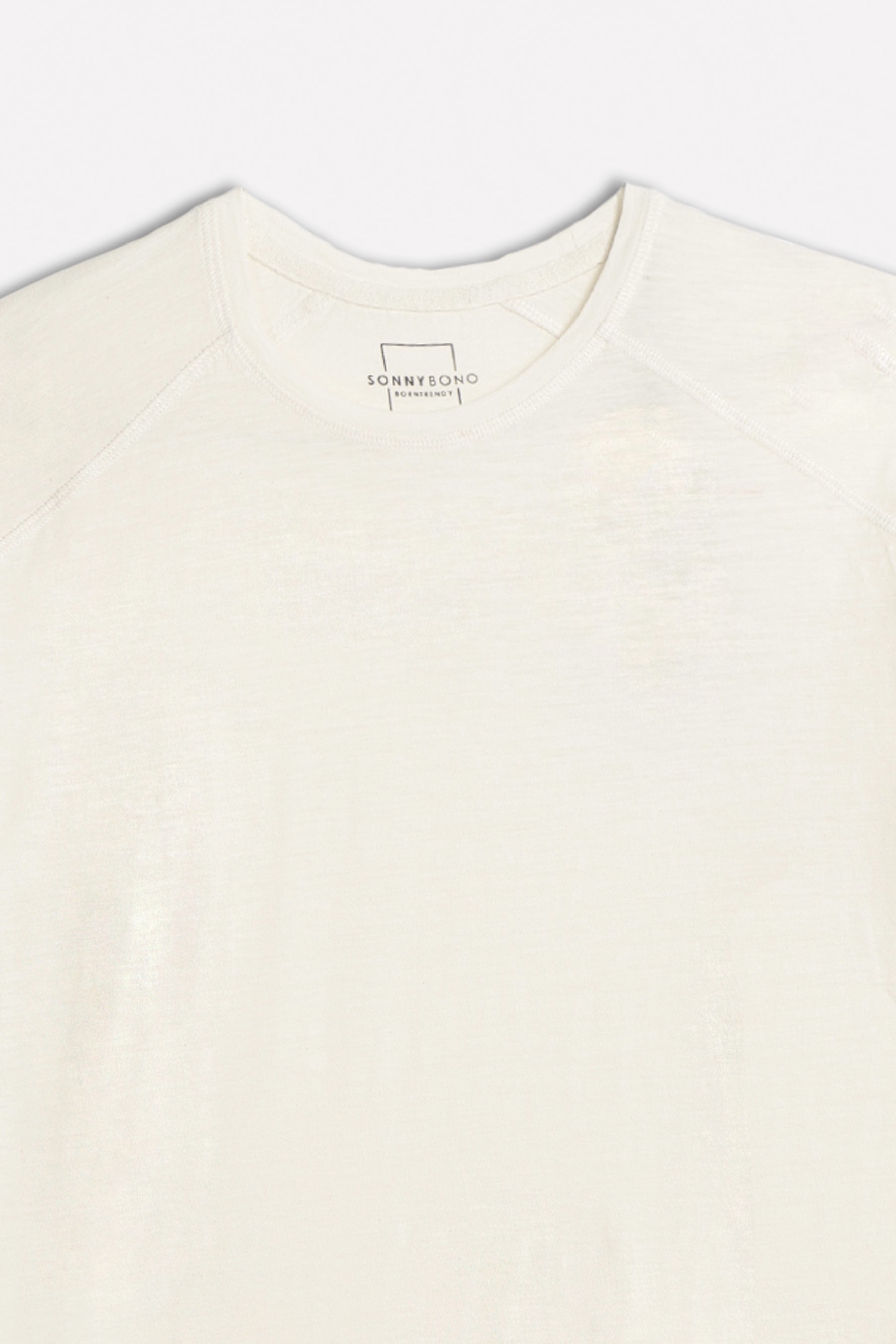 T-SHIRT GIROCOLLO BASIC SLUB GESSO