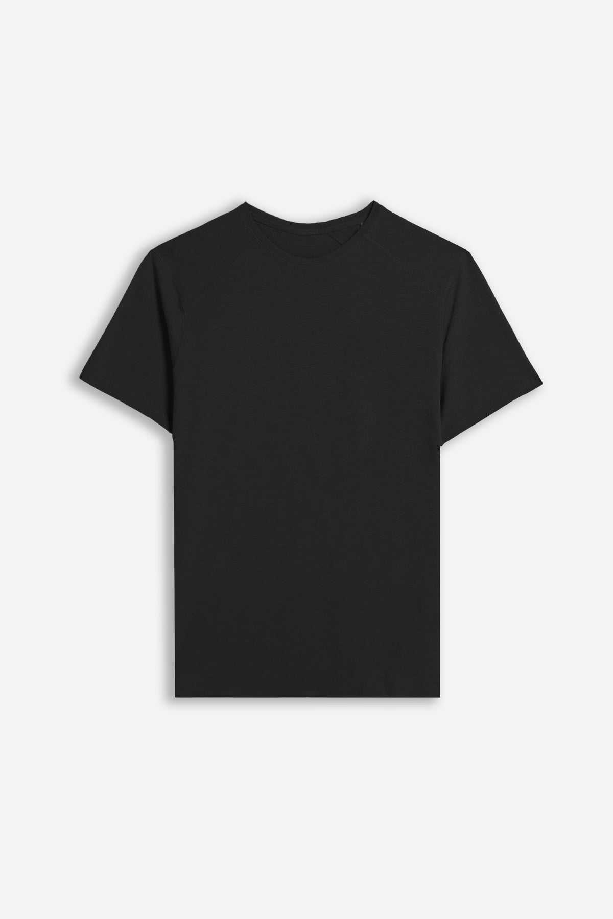 T-SHIRT GIROCOLLO BASIC SLUB NERO 