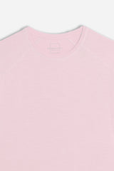 T-SHIRT GIROCOLLO BASIC SLUB ROSA