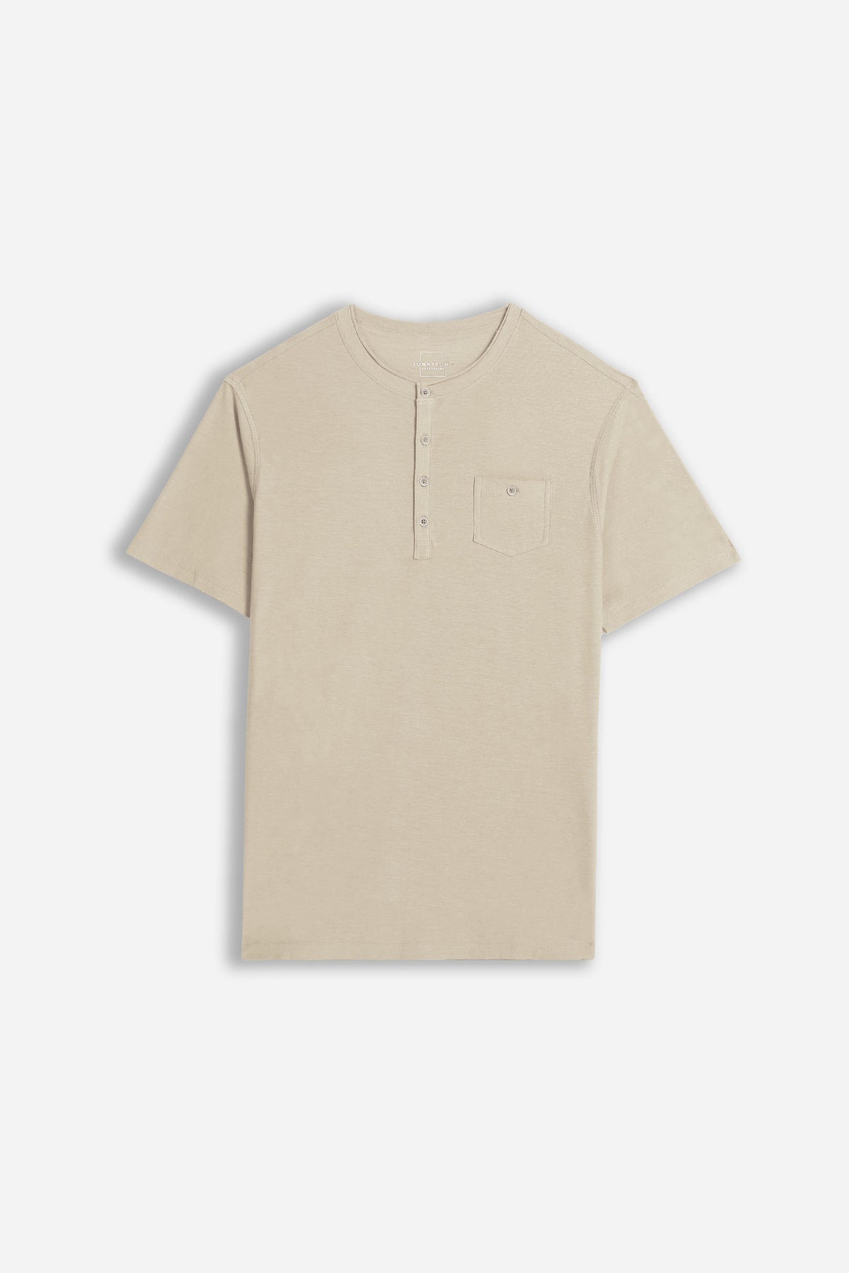 T-SHIRT SLUB SERAFINO CON TASCHINO BEIGE CHIARO