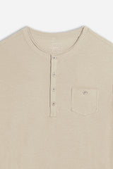 T-SHIRT SLUB SERAFINO CON TASCHINO BEIGE CHIARO