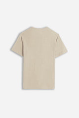T-SHIRT SLUB  SERAFINO CON TASCHINO BEIGE CHIARO