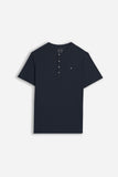 T-SHIRT SLUB SERAFINO CON TASCHINO BLEU