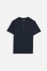 T-SHIRT SLUB SERAFINO CON TASCHINO BLEU