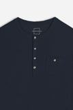 T-SHIRT SLUB SERAFINO CON TASCHINO BLEU