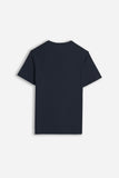 T-SHIRT SLUB  SERAFINO CON TASCHINO BLEU
