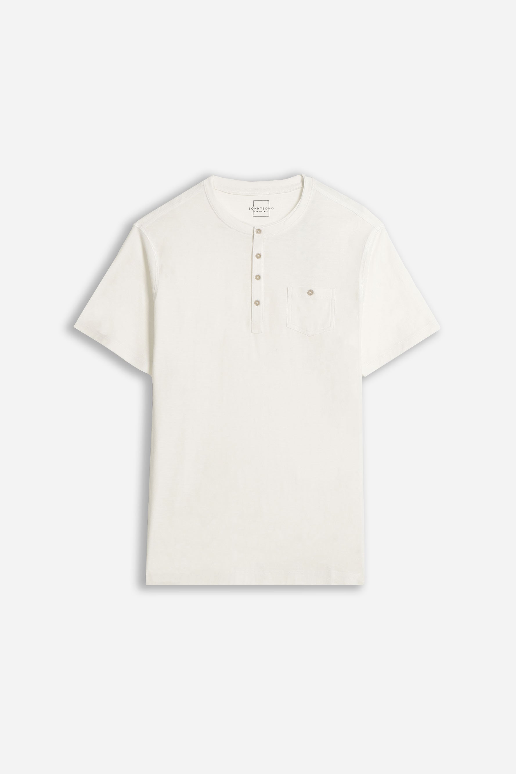 T-SHIRT SLUB SERAFINO CON TASCHINO GESSO 
