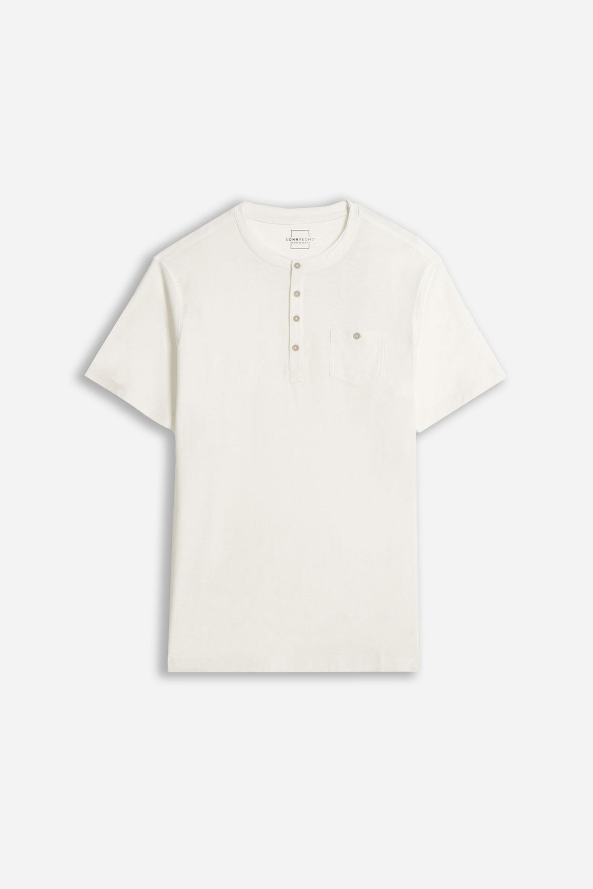 T-SHIRT SLUB SERAFINO CON TASCHINO GESSO 