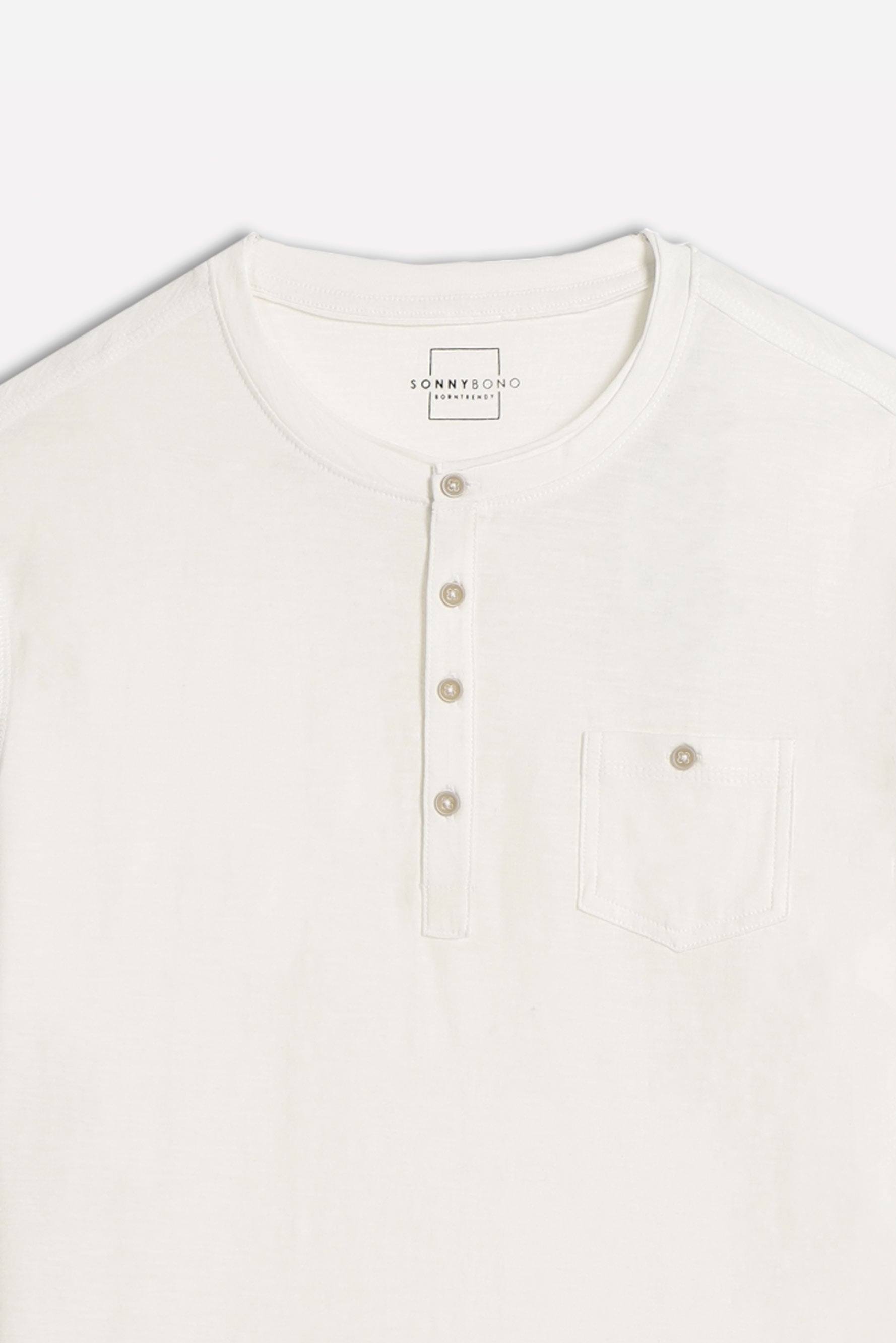 T-SHIRT SLUB SERAFINO CON TASCHINO GESSO 