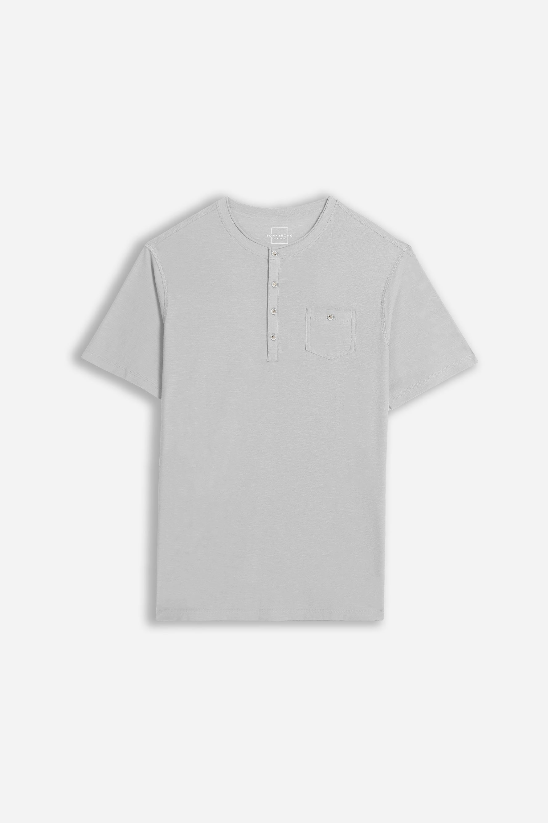 T-SHIRT SLUB SERAFINO CON TASCHINO GRIGIO