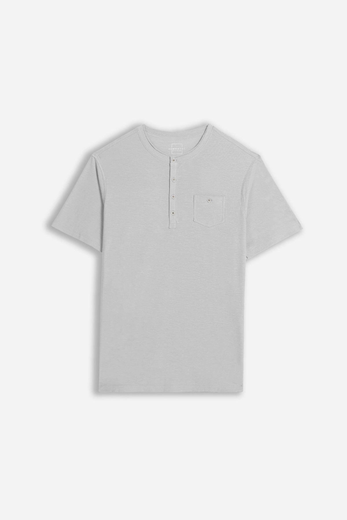 T-SHIRT SLUB SERAFINO CON TASCHINO GRIGIO