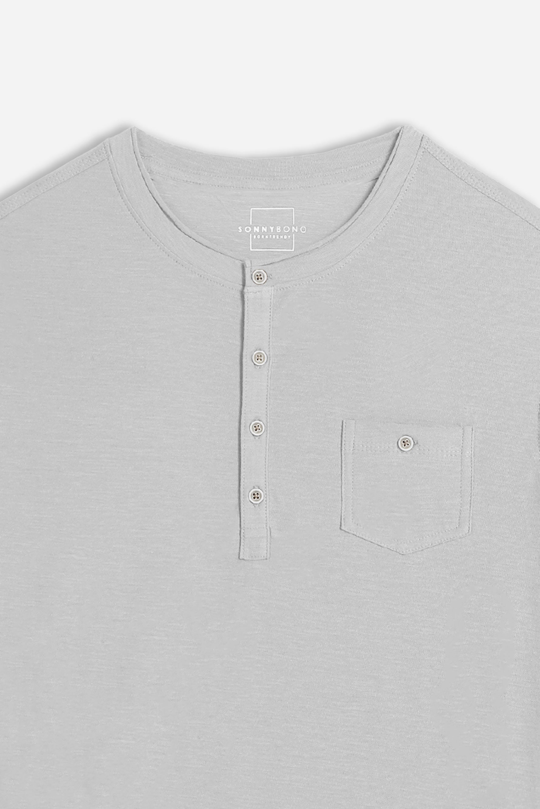 T-SHIRT SLUB SERAFINO CON TASCHINO GRIGIO