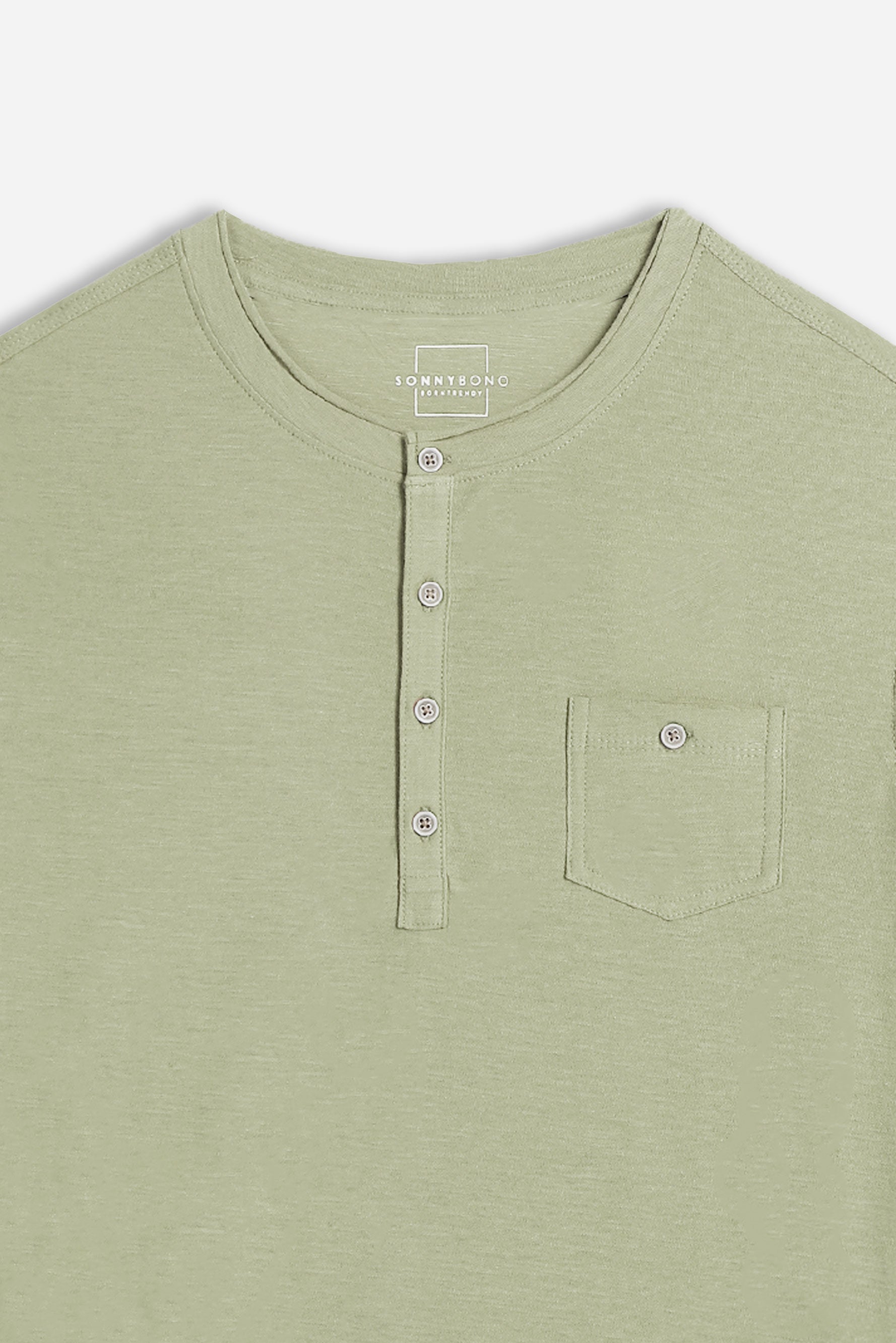 T-SHIRT SLUB SERAFINO CON TASCHINO KAKI
