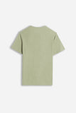 T-SHIRT SLUB  SERAFINO CON TASCHINO KAKI