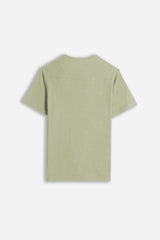 T-SHIRT SLUB  SERAFINO CON TASCHINO KAKI