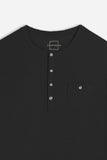 T-SHIRT SLUB SERAFINO CON TASCHINO NERO