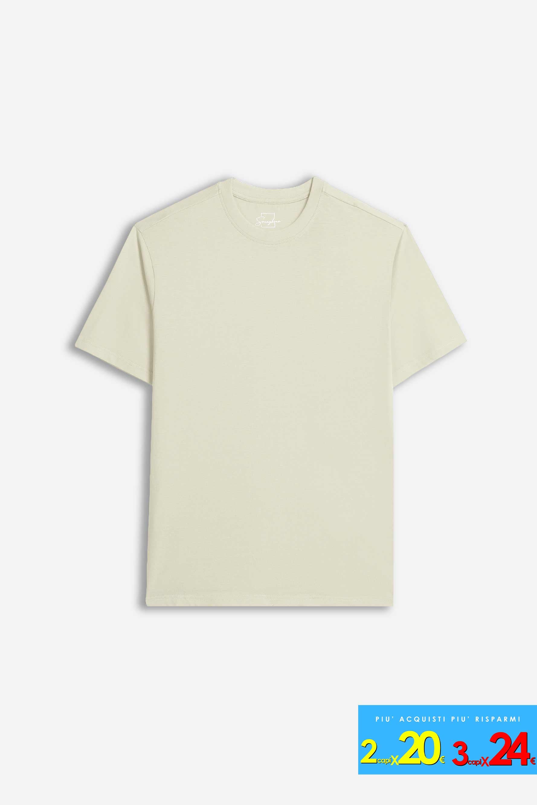 T-SHIRT GIROCOLLO BASIC BEIGE CHIARO