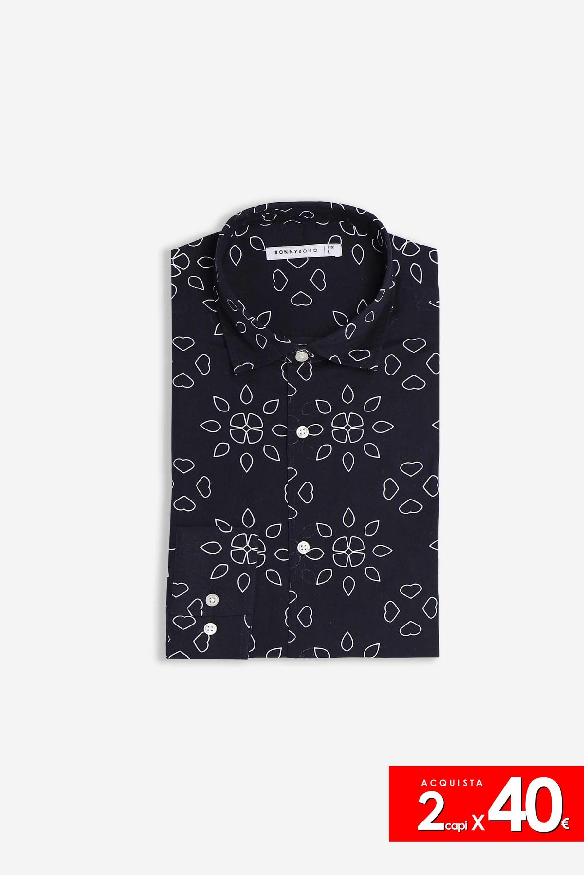 CAMICIA FANTASIA COLLO ITALIANO BLU