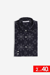 CAMICIA FANTASIA COLLO ITALIANO BLU