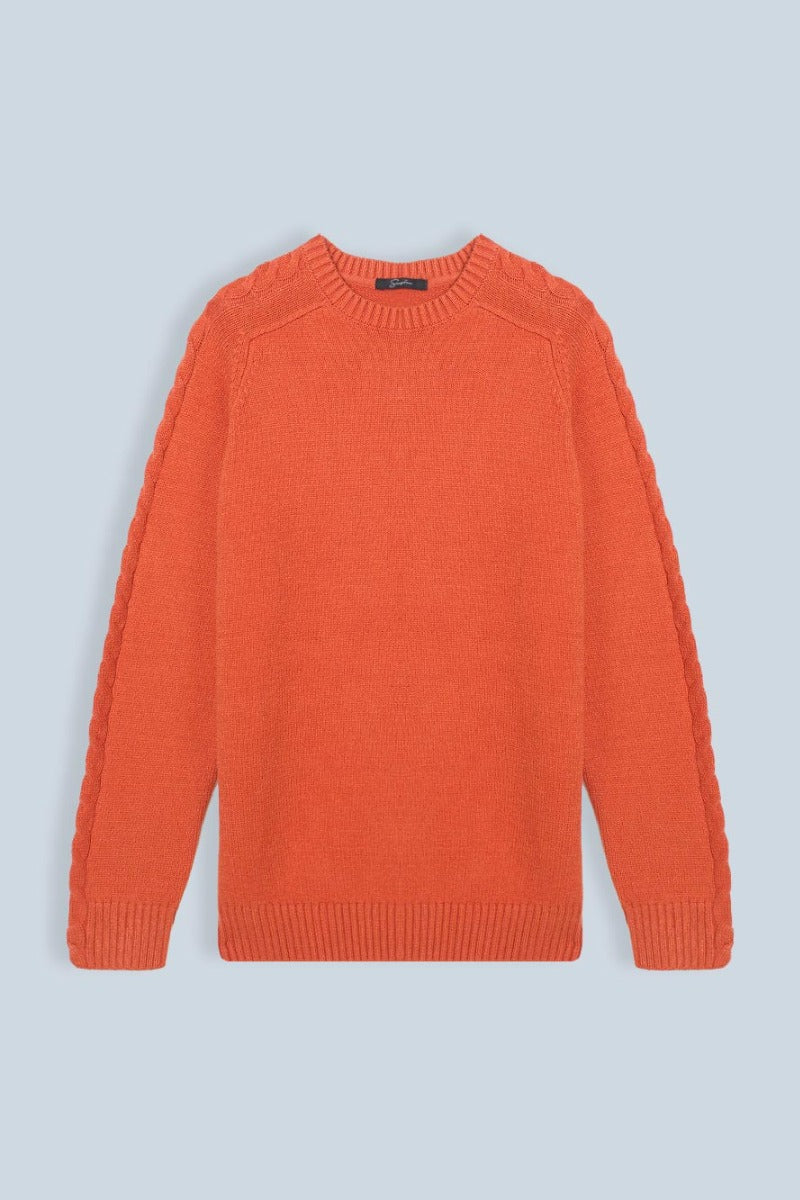 MAGLIA GIROCOLLO MANICA A MARTELLO ARANCIO