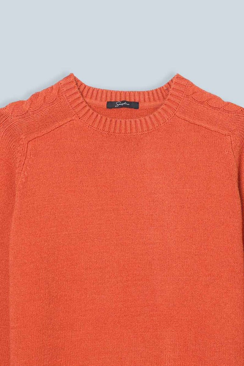 MAGLIA GIROCOLLO MANICA A MARTELLO ARANCIO