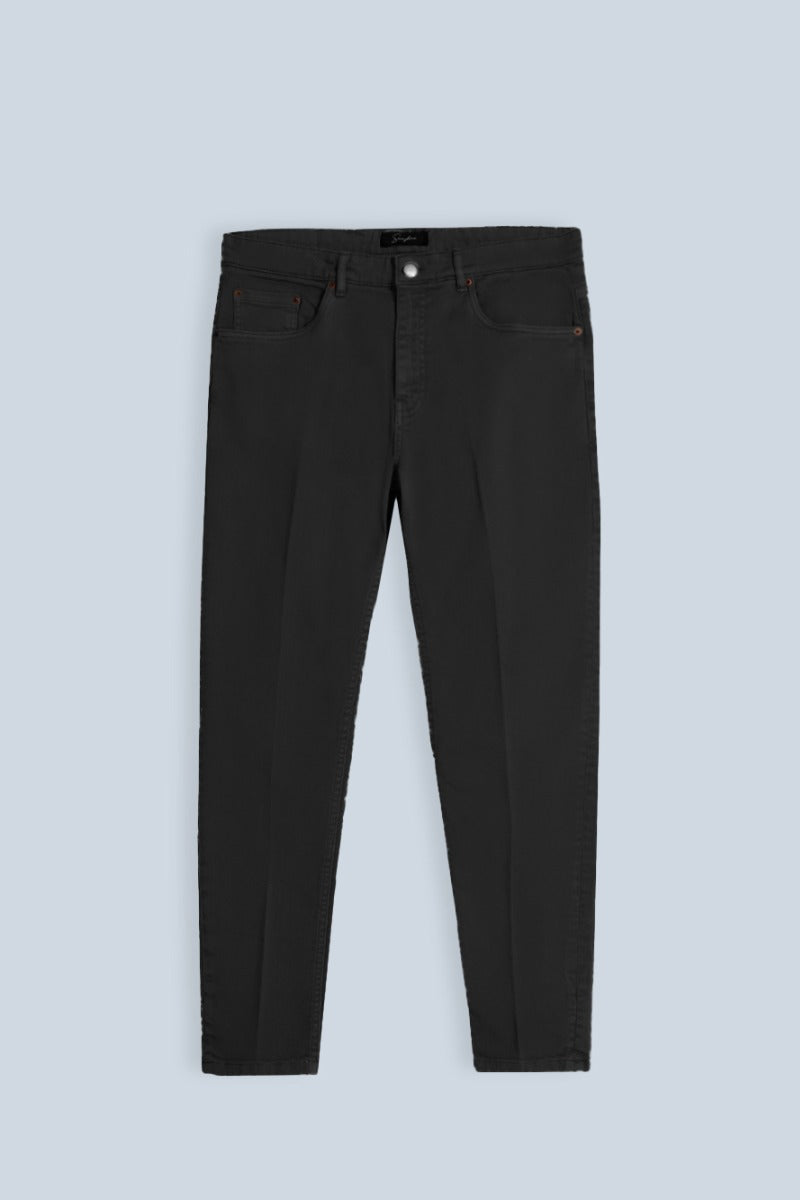 PANTALONI 5 TASCHE IN BULL NERO