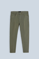 PANTALONI 5 TASCHE IN BULL VERDE MILITARE