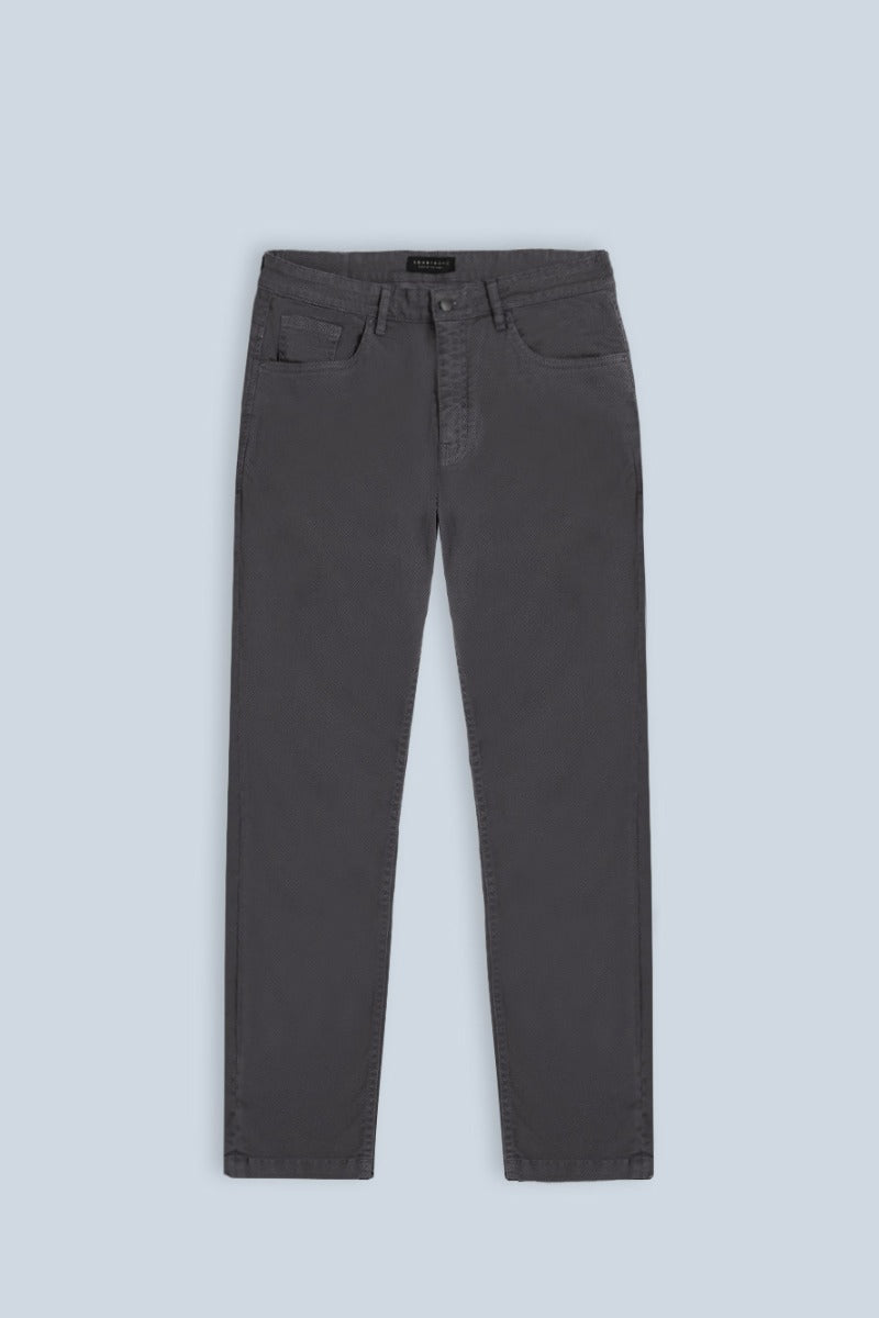 PANTALONI 5 TASCHE IN GABARDINA COMFORT GRIGIO SCURO