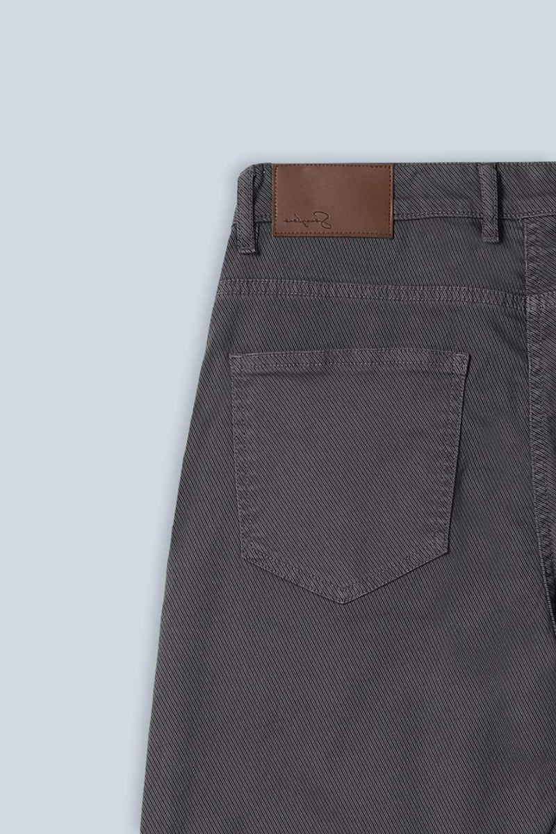 PANTALONI 5 TASCHE IN GABARDINA COMFORT GRIGIO SCURO