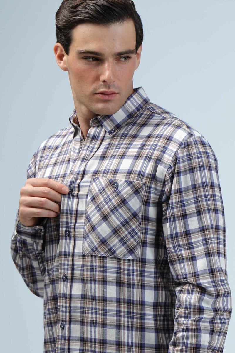 CAMICIA IN FLANELLA LEGGERA F PANNA