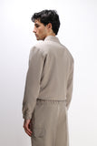 GIUBBOTTO BOMBER COLLO CAMICIA SABBIA