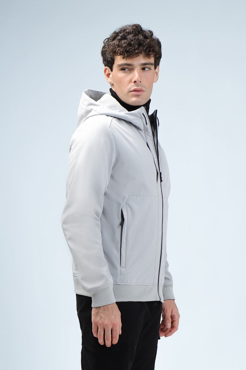 GIUBBOTTO IN SOFTSHELL GRIGIO CHIARO - Sonnybono