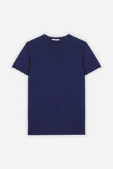 T-SHIRT OVERLOCK COTONE FIAMMATO INDACO