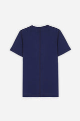 T-SHIRT OVERLOCK COTONE FIAMMATO INDACO