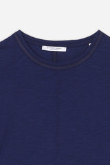 T-SHIRT OVERLOCK COTONE FIAMMATO INDACO