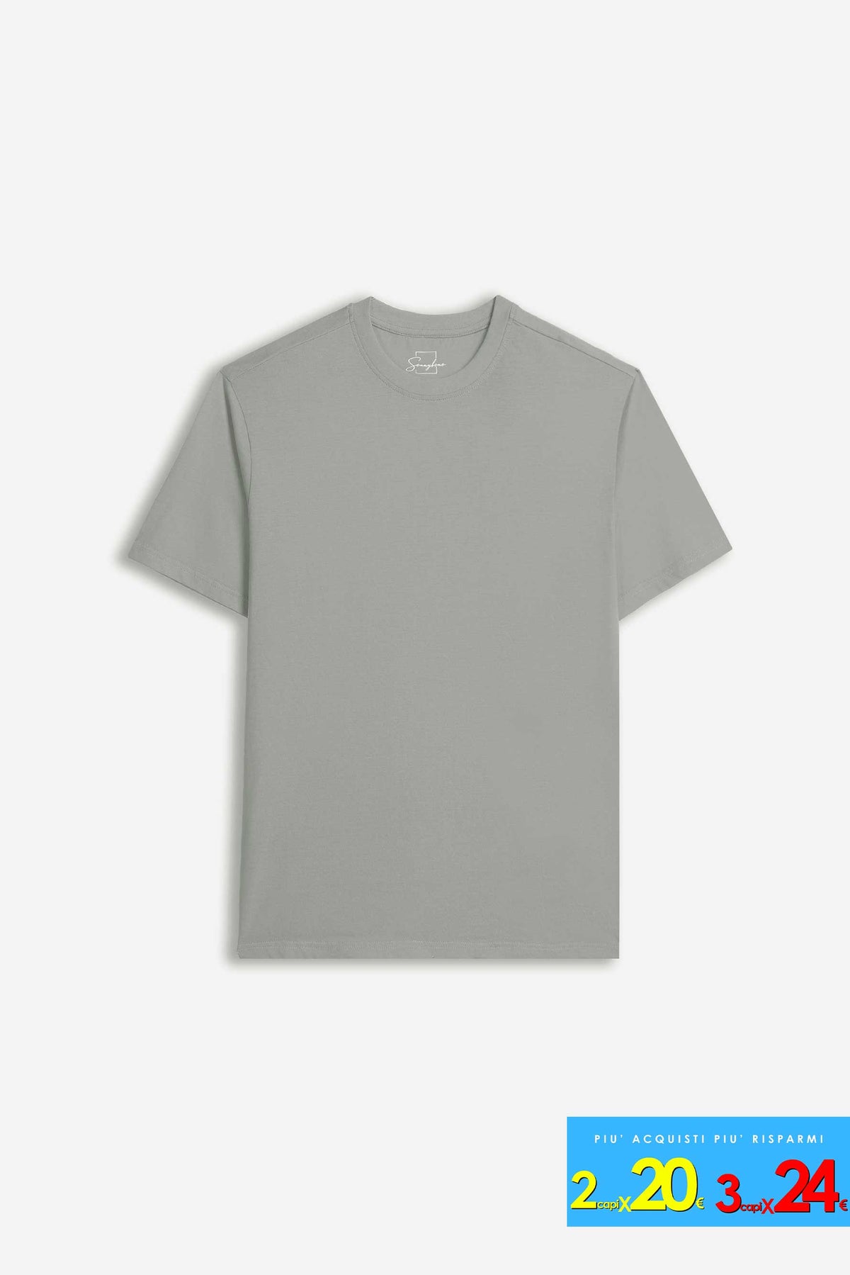 T-SHIRT GIROCOLLO BASIC GRIGIO SCURO