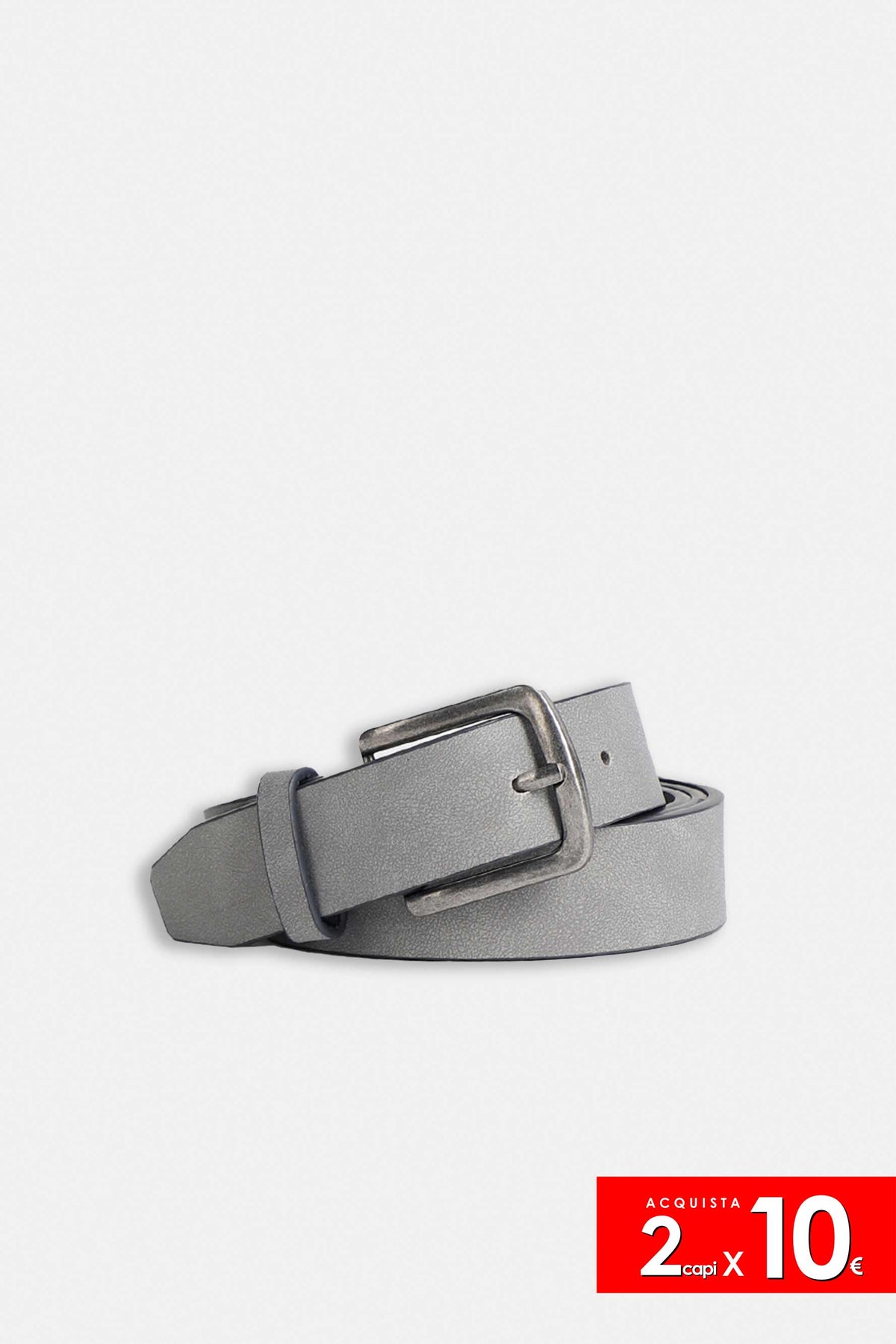 CINTURA BASIC EFFETTO PELLE GRIGIO