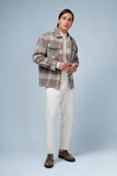 GIUBBOTTO OVERSHIRT A QUADRI BEIGE - Sonnybono