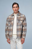 GIUBBOTTO OVERSHIRT A QUADRI BEIGE - Sonnybono