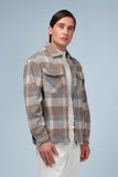 GIUBBOTTO OVERSHIRT A QUADRI BEIGE - Sonnybono