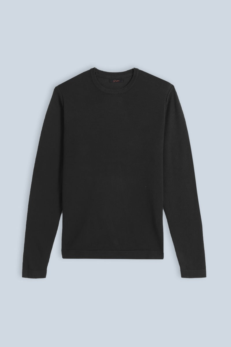 MAGLIA GIROCOLLO PREMIUM IN VISCOSA NYLON NERO