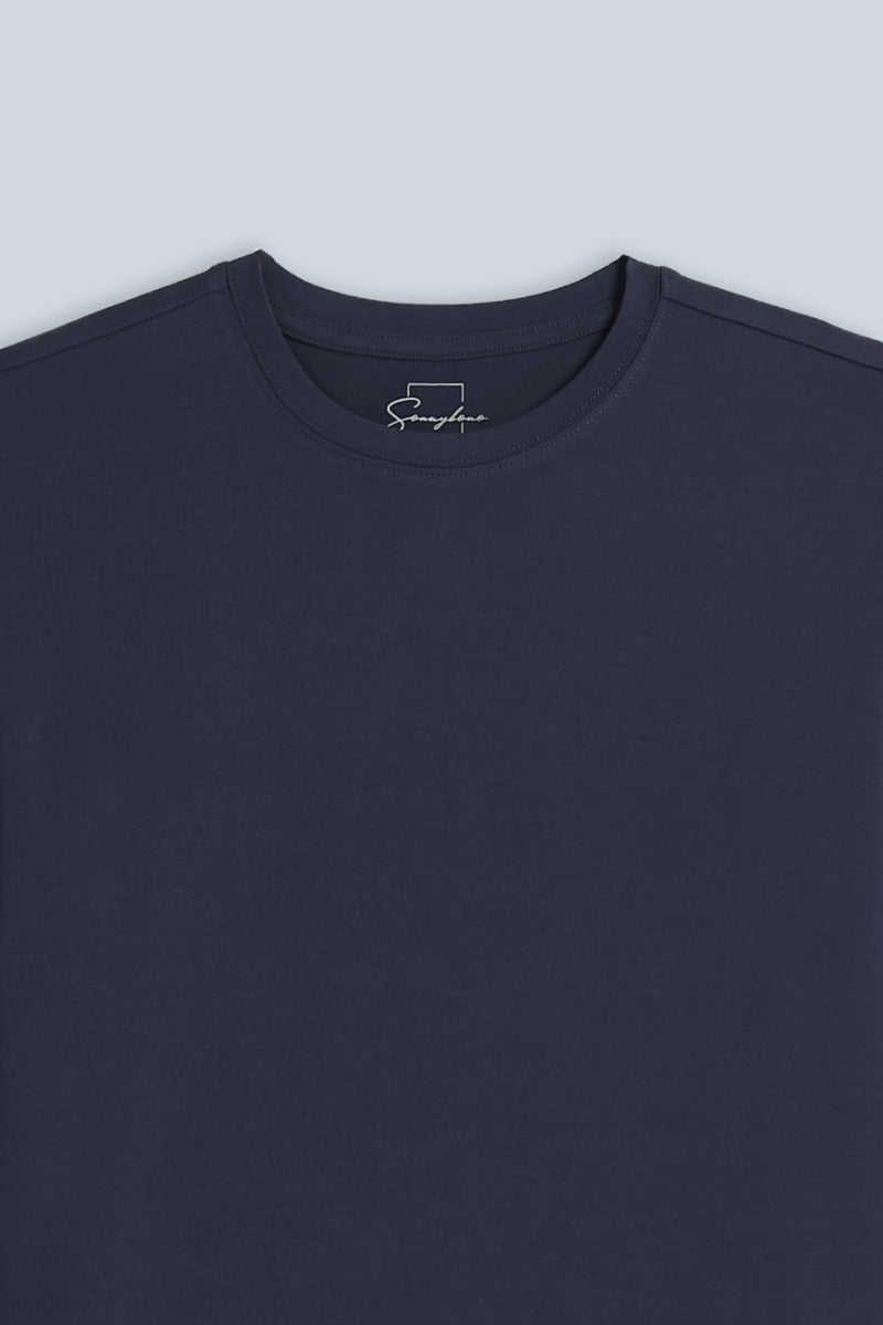 T-SHIRT GIROCOLLO MANICA LUNGA BLEU