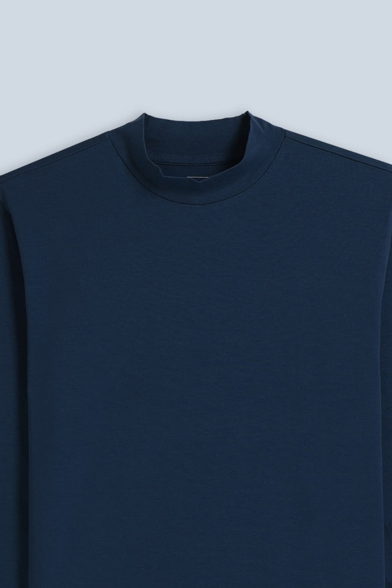 T-SHIRT LUPETTO MANICA LUNGA BLEU