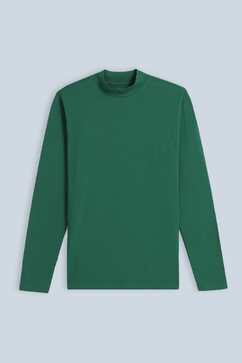 T-SHIRT LUPETTO MANICA LUNGA VERDE BOSCO