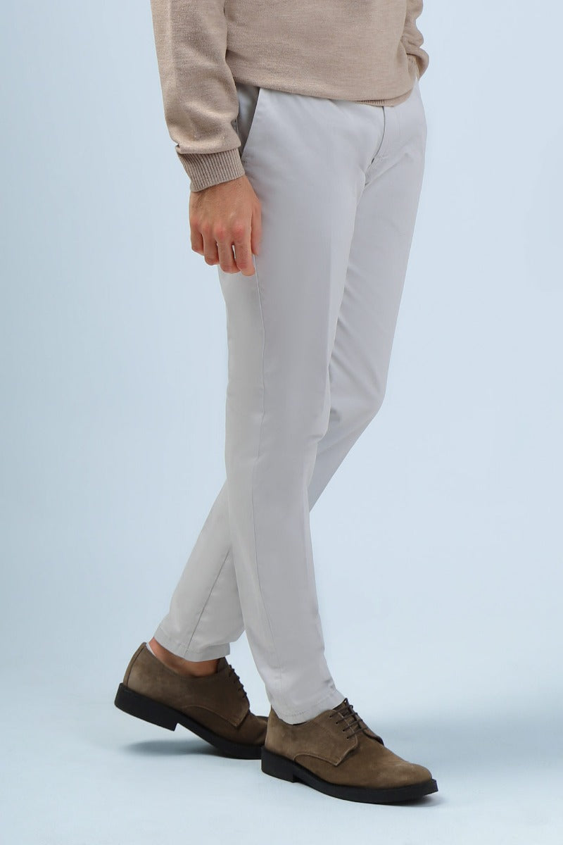 PANTALONI CHINOS SLIM FIT GRIGIO CHIARO