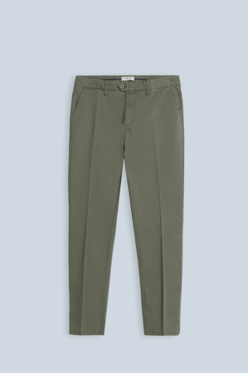 PANTALONI CHINOS SLIM FIT VERDE MILITARE