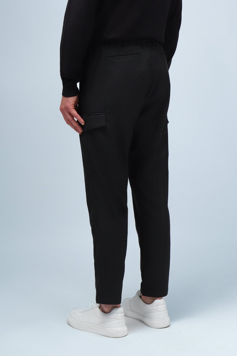 PANTALONI JOGGER CON TASCONI NERO