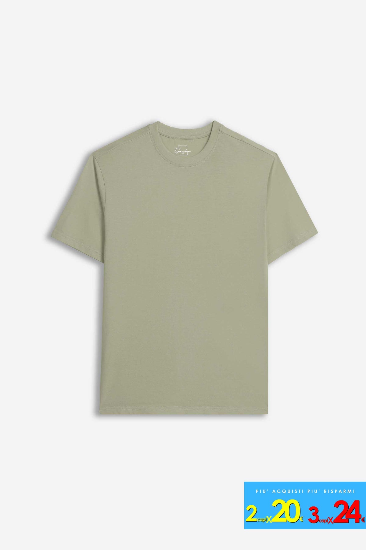 T-SHIRT GIROCOLLO BASIC KAKI
