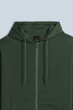 FELPA CON ZIP E CAPPUCCIO VERDE MILITARE - Sonnybono