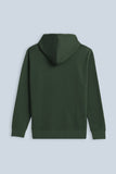 FELPA CON ZIP E CAPPUCCIO VERDE MILITARE - Sonnybono